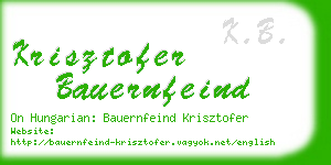 krisztofer bauernfeind business card